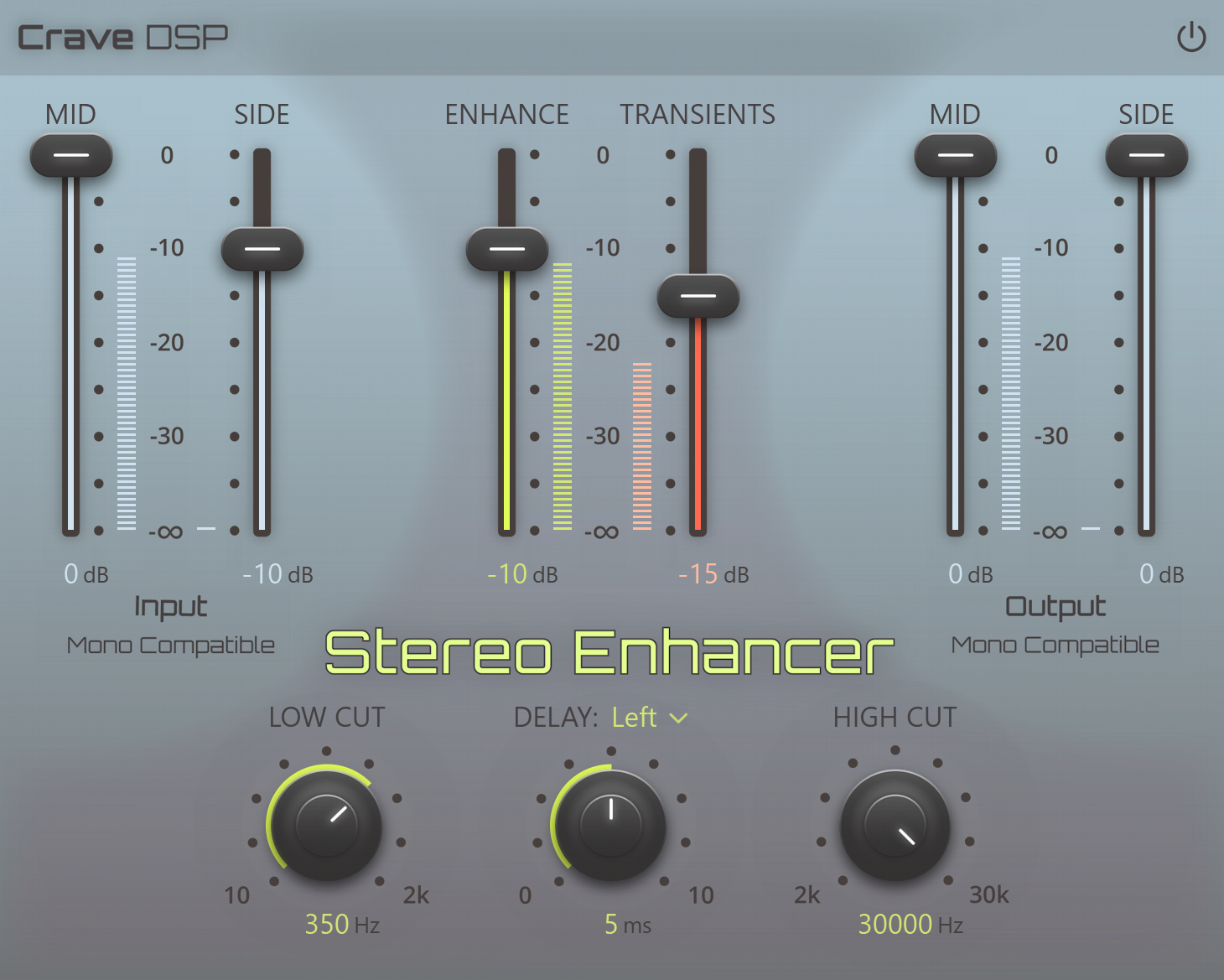 Crave Stereo Enhancer, psychoacoustic stereo widener plugin